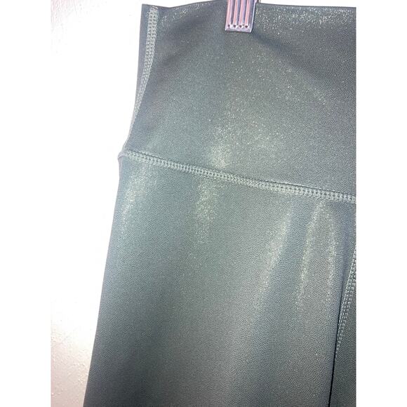EUC Allfenix Anthropologie Liquid Olive Green Leggings M Shine Sparkle Glitter - Picture 3 of 11